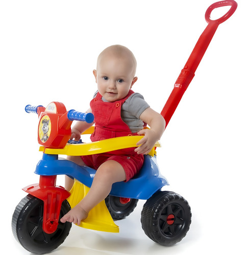 Motoca Infantil Triciclo Carrinho Passeio De Empurrar Pedal 