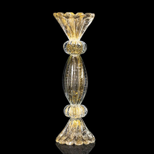 Imagem 1 de 1 de Castical Cristal Murano Po Ouro 24k 45x14cm São Marcos 12x