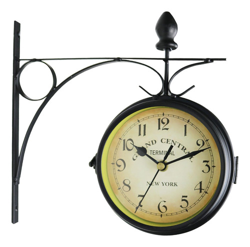 Reloj De Pared De Doble Cara Con Soporte De Pared