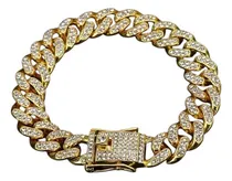 Comprar Pulsera Cubana Clásica 19cm Unisex Dorada-plateada