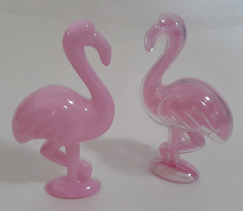 Imagem 2 de 4 de 12 Caixinhas Acrílica Flamingo 11cm Rosa Lembrancinhas Mimos