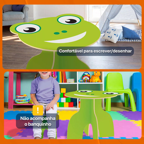 Mesa Mesinha Infantil Sapinho Frog Animalkids Madeira Junges
