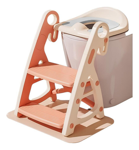 Asiento Adaptador Escalera Inodoro Niños Rosado Lubabycas