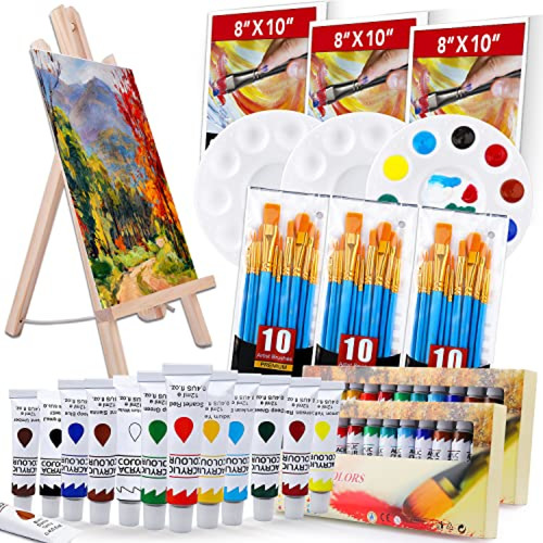 Kits De Pintura  Juego De Pintura Acrílica Con 1 Caballete D