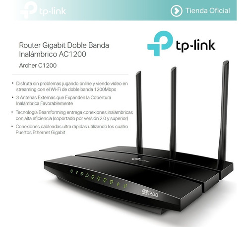 Tp-link, Router Gigabit Wifi Dual Band Ac1200, Archer C1200