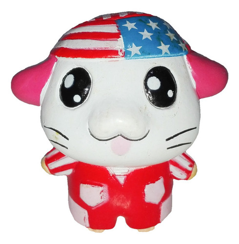 Figura Llavero Hamtaro Merica Bandera 4cm