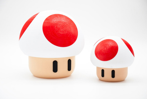Imagen 4 de 5 de Toad Super Mario Contenedor (10 Cm) A Rosca Impreso En 3d