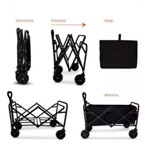 Carrito Arrastre Para Compras Plegable Para Camping Y Picnic