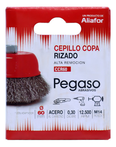 Cepillo Copa Rizado 60mm Pegasso Acero Uso Prof. Amoladora