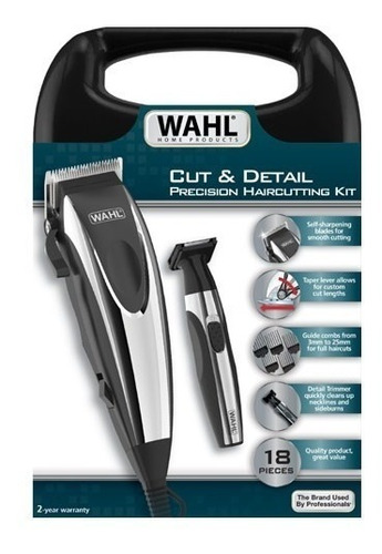 Kit De Corte De Cabello Y Barba Cut And Detail Wahl 18 Pzs