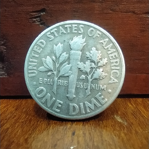 Antigua Moneda De Plata One Dime Usa 1947 Km# 195