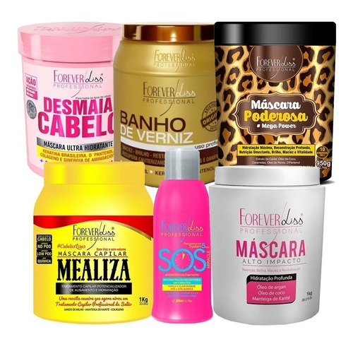 Combo Máscaras Salão Completo 1kg Forever Liss