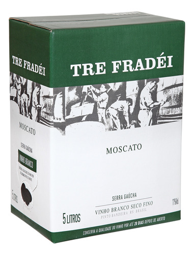 Vinho Tre Fradei Moscato Bag-in-box 5000 Ml