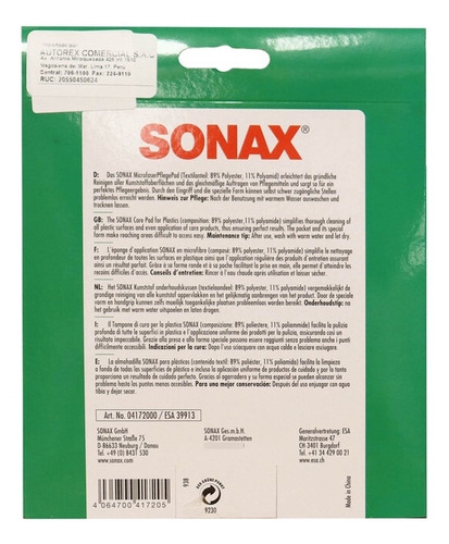 Esponja Aplicadora Para Interiores Sonax