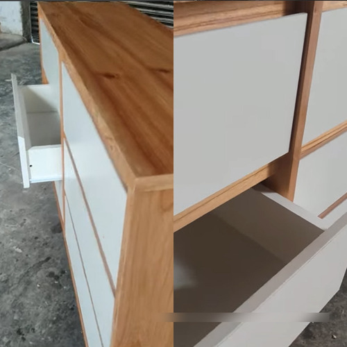 Comoda Cajonera 6 Cajones Paraiso Laqueado Semimate Paraiso/blanco