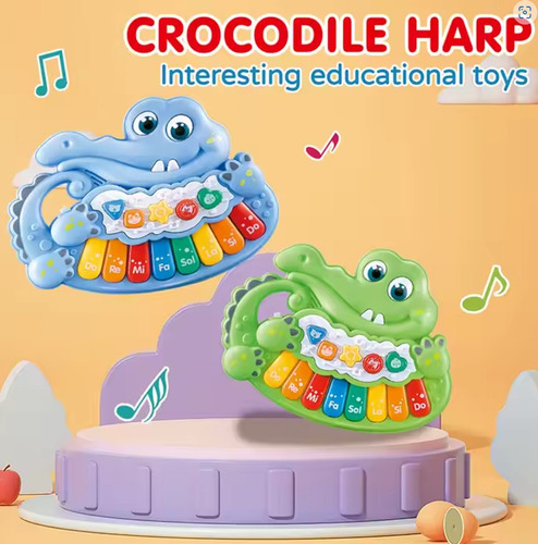 Juguete Teclado Interactivo Bebes Animales Sonido Niños Cocodrilo Verde