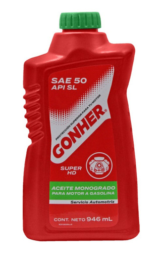 Aceite Motor Monogrado Sae 50 Gonher 946ml