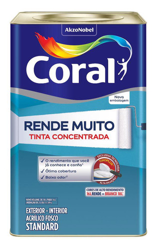 Tinta Acrílica Rende Muito Standard Fosco 16l - Coral Cor Oceano