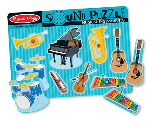 Puzzle Melissa & Doug Peg Sound Wooden, 8 Unidades, Con Sens