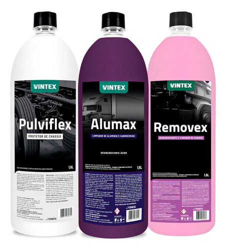 Kit Limpeza Extrema Alumax + Pulviflex 1,5 l Vonixx + Removex