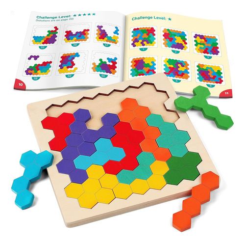 Rompecabezas De Madera Tangram Juego Geométrico