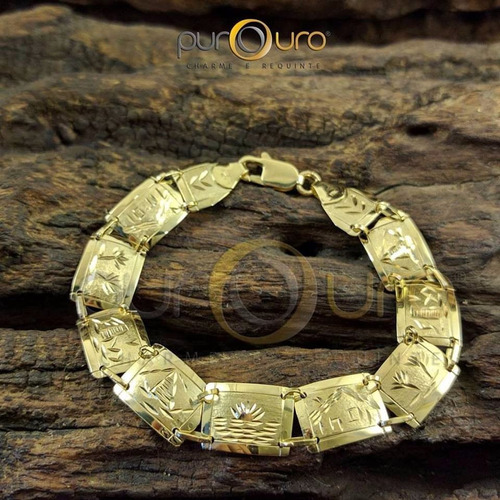 Pulseira Escrava Em Ouro Amarelo 18k - 750 -  Egípcia  10,0g