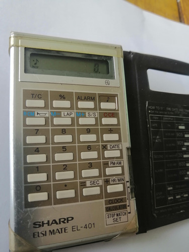 Calculadora Sharp  Elsi Mate El 401 Despertador Fecha Cal