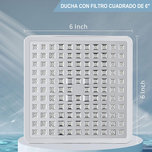 Cabezal De Ducha Regadera Con Filtro Ducha 20 Etapas Lotlash Color Gris Alta presión de agua 360 Grados Fabricado en Material Abs de Alta Resistente y Duradero Ducha y Filtro 2 en 1 Apto para Baño