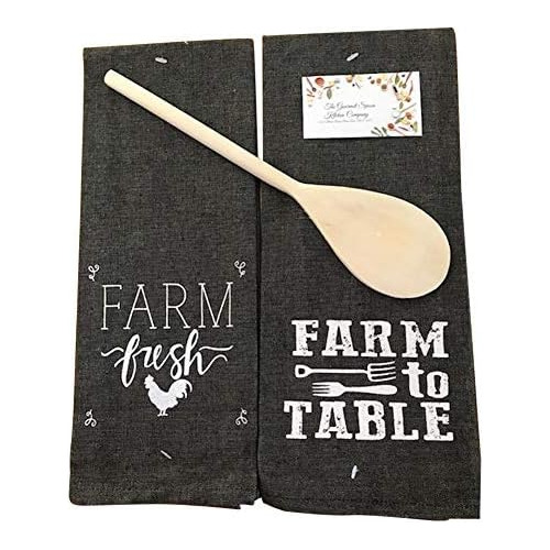 Juego De Toallas De Cocina  Farm To Table , Gris, Set D...