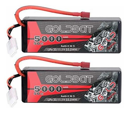 2 Baterias Lipo 11.1v 5000mah 50c 3s T Plug Goldbat