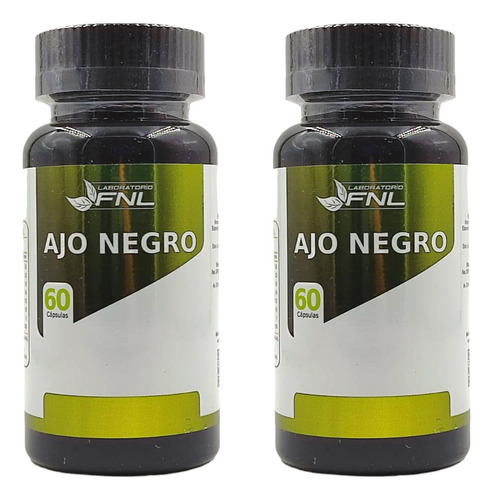 Pack 2 Frasco Ajo Negro 60 Cápsulas C/u Antioxidante