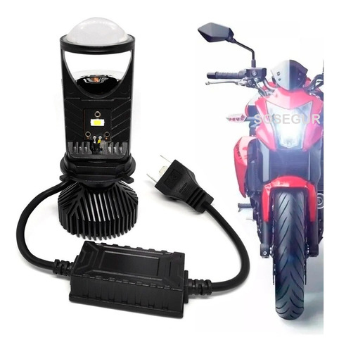 Una Ampolleta Lupa Led Premium H4  Motos 