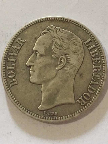 Moneda De 5 Bolívares De Plata 1926