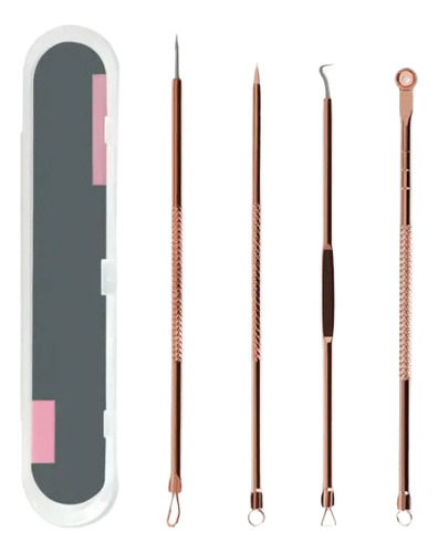 Kit Extractor Removedor Puntos Negros Espinillas Acné 4 Pzas
