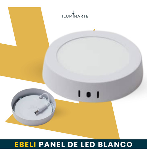 Iluminarte Panel Redondo Superficial Led Luz Blanca 6500k 6w