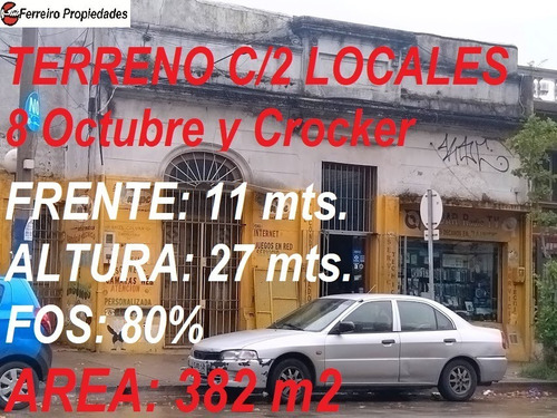 Imagen 1 de 13 de 8 Octubre Y Crocker Terreno C/2 Locales 382 M2 Altura 27 Mts. - Ideal Para Edificio En Plena Avenida