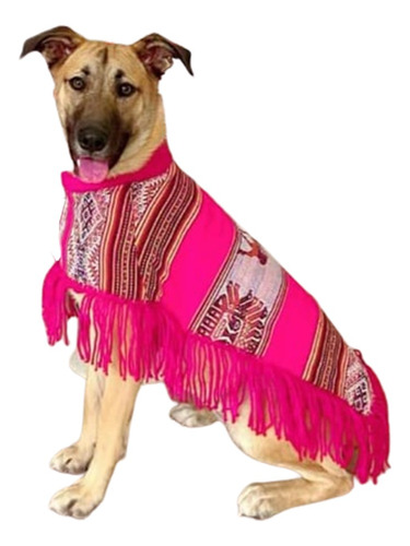 Ropa De Mascotas / Poncho Andino Fuxia Talla M(3)