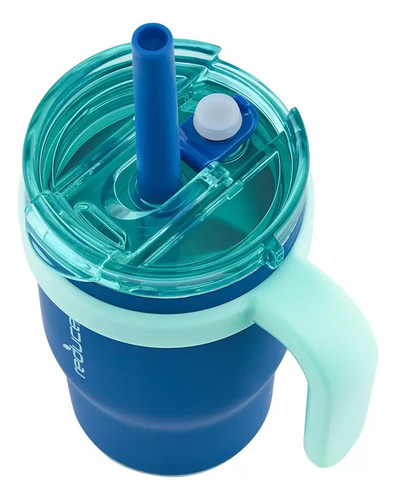 Termo Reduce Para Niños Coolde Con Popote 414ml 2 Pzas 2 Mod