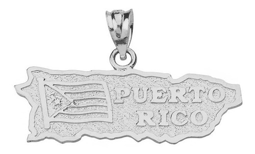 Collar Con Dije De Plata De Ley 925 De Puerto Rico Con Dije.