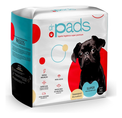 Tapete Higienico Para Pet Dr. Pads 90x60 Com 30 Unidades Loi