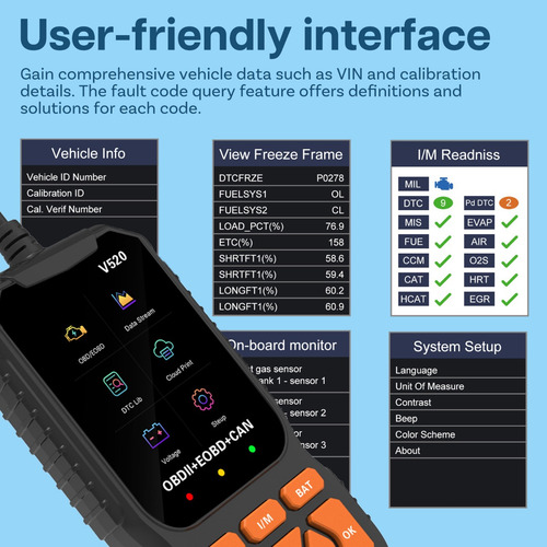 Leitor Obdii/eobd Com Diagnóstico, Reset E Modos 6 A 8