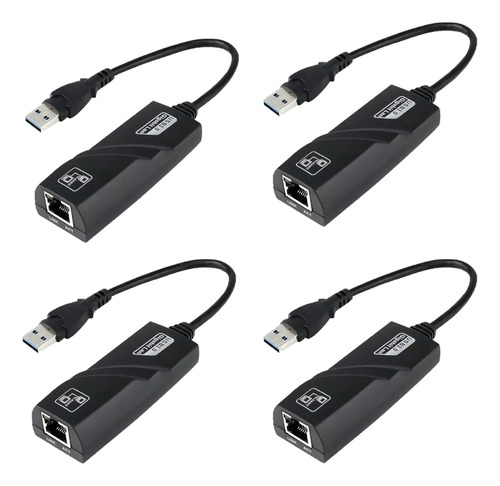 Pack4 Adaptador Rj45 A Usb 3.0 Gigabit Ethernet 10/1000 Mbps