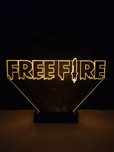 Abajur Luminária Free Fire Freefire Personalizado Com Nome