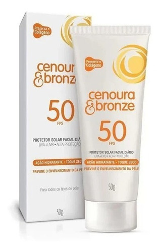 Protetor Solar Facial Cenoura E Bronze Fps50 50g Val:07/2022