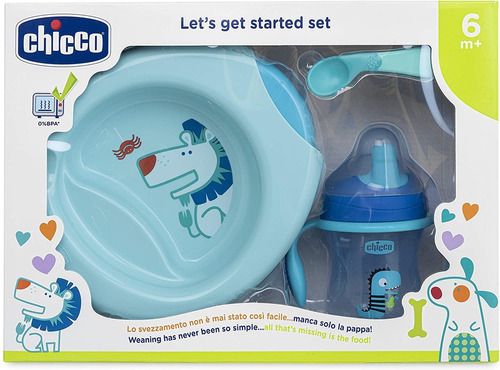 Set De Comida 6m+ Chicco, Plato, Cubierto, Vaso Entrenador