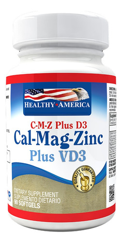 Calcio Magnesio Zinc Vitamina D3 90 Softgels Healthy America
