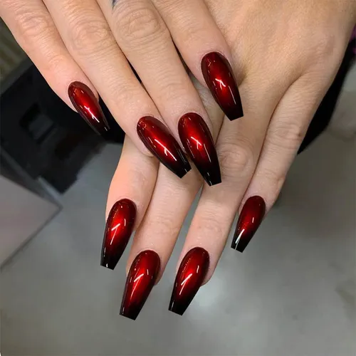 Uñas Postizas Portátiles, Largas, Ataúd, Uñas Postizas Artif