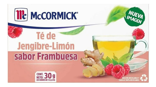 Té Mccormick Jengibre Limón Sabor Frambuesa 25 Sobres