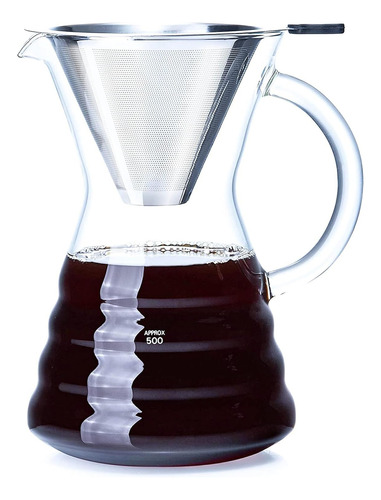 Cafetera Vertida, Jarra De Vidrio De Borosilicato Sin Pap