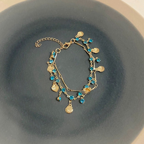 Collar Conchas Doble Capa Superbrillante Pulsera De Conchas